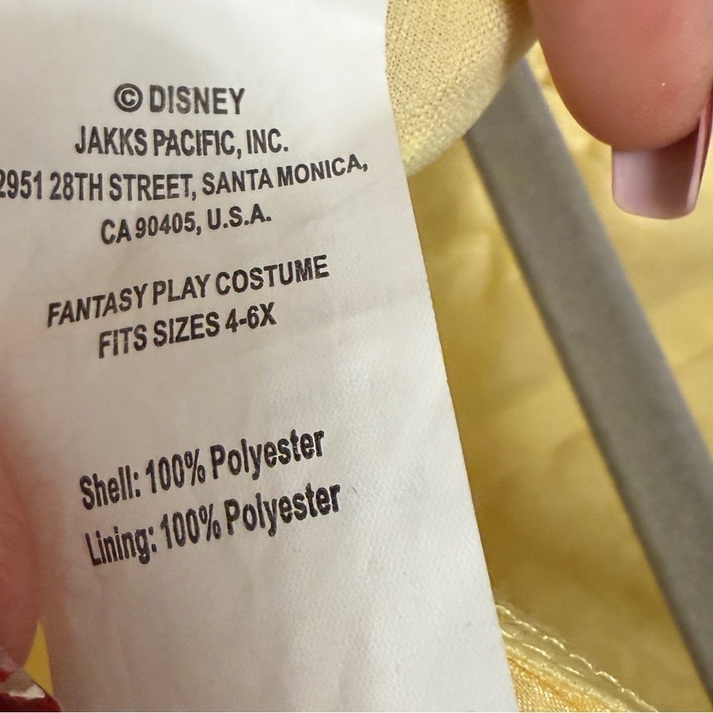 Disney Yellow Princess Belle Dress with Red Rose - Picture 4 of 4